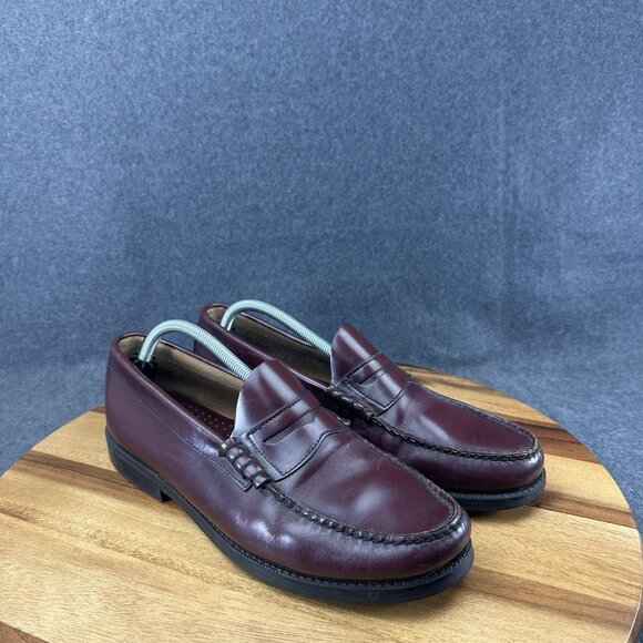 GH Bass Mens Walton Penny Loafer Size 11M Burgundy Leather Slip On Dress Shoe - Picture 2 of 11